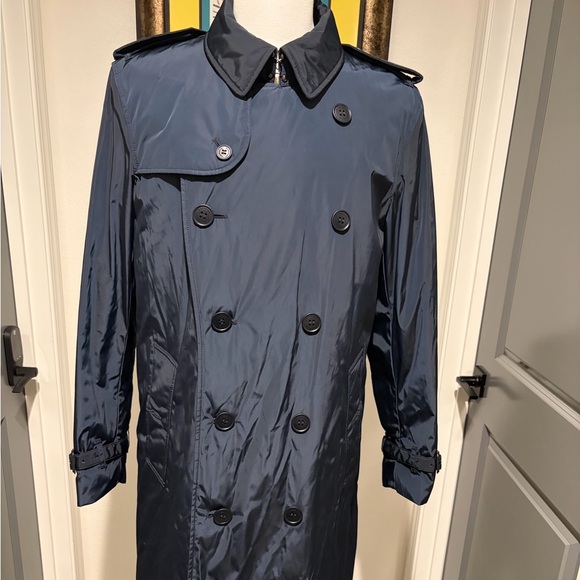 Burberry Other - Burberry Men's Navy Blue Trench Coat Classic Luxury Raincoat Size 40